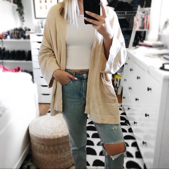 Zara Sweaters - Zara boxy tan oversized cardigan